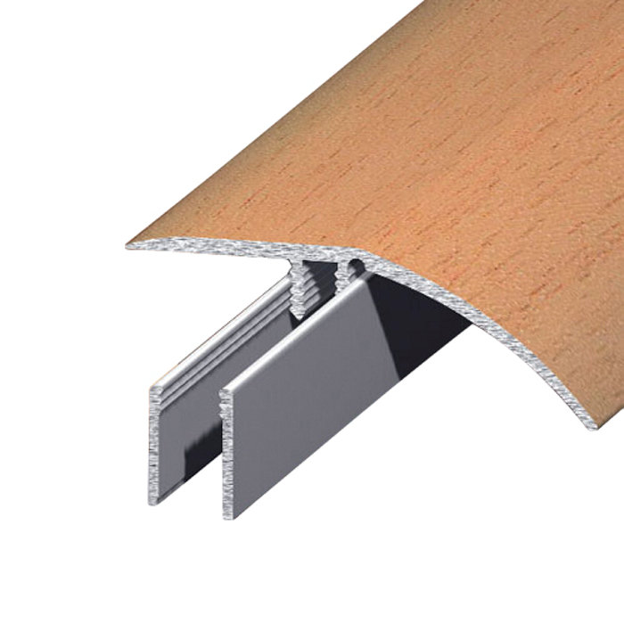 Gulvprofil topp aluminium - 2 x 52 mm x 0,9 m 